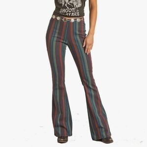 Rock & Roll Bargain Bell Pull on Flare Striped Flare Pants